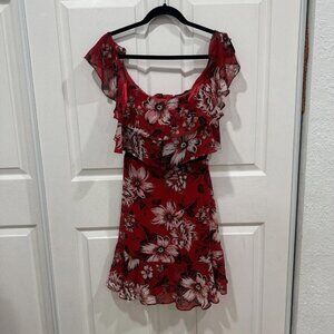 womens bcbg maxazria Dress medium 06 Floral‎ Red